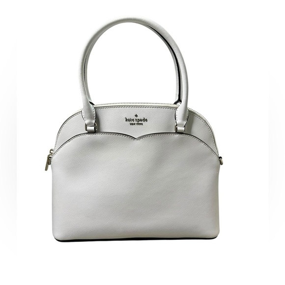 Kate Spade Payton Medium Dome Satchel White Leather Crossbody - Picture 1 of 12